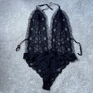 Adore Me Black Lace Lingerie Teddy XL